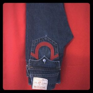 Blue & Red True Religion Jeans